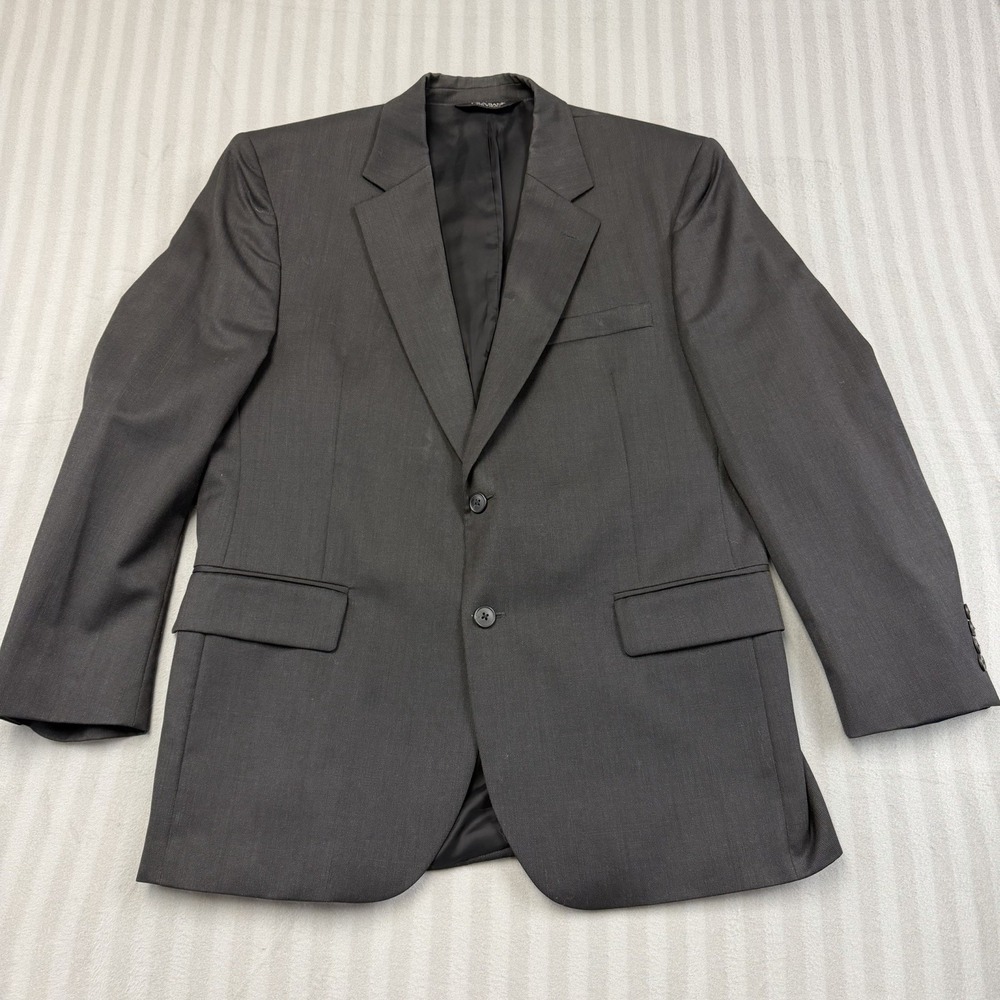 Jos A Bank Suit Jacket Mens 42SH Black Wool Travelers Collection‎